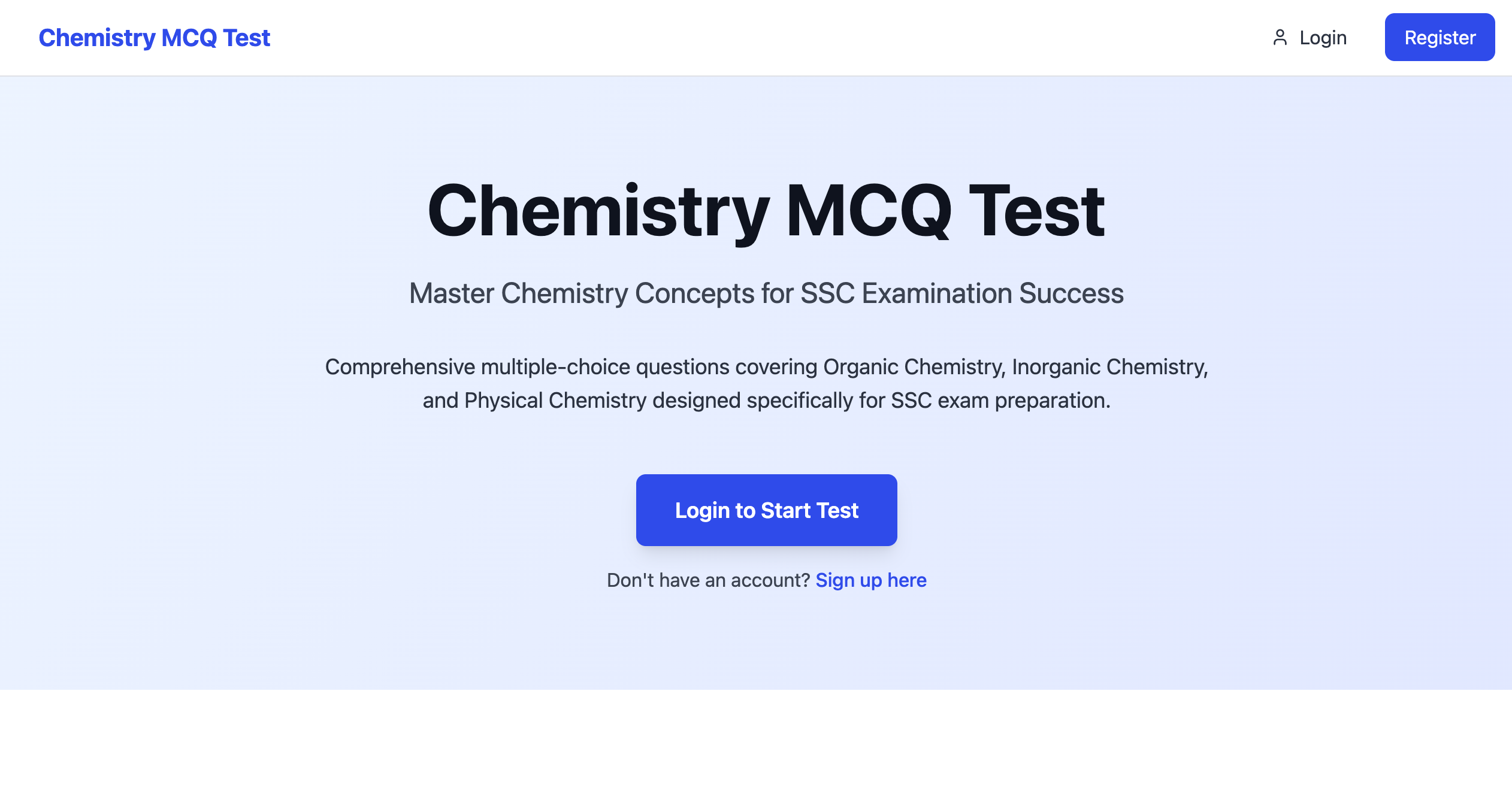 Chemisty MCQ Test