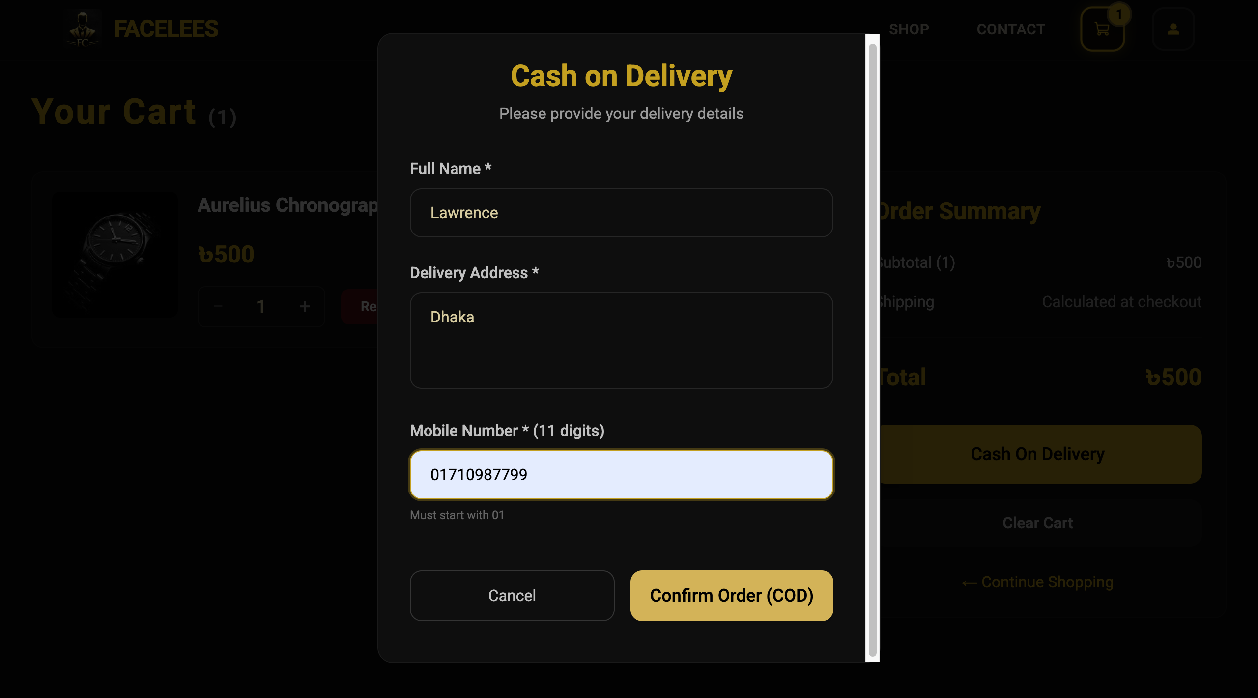 Shopping Cart & Cash on Delivery Flow image 2