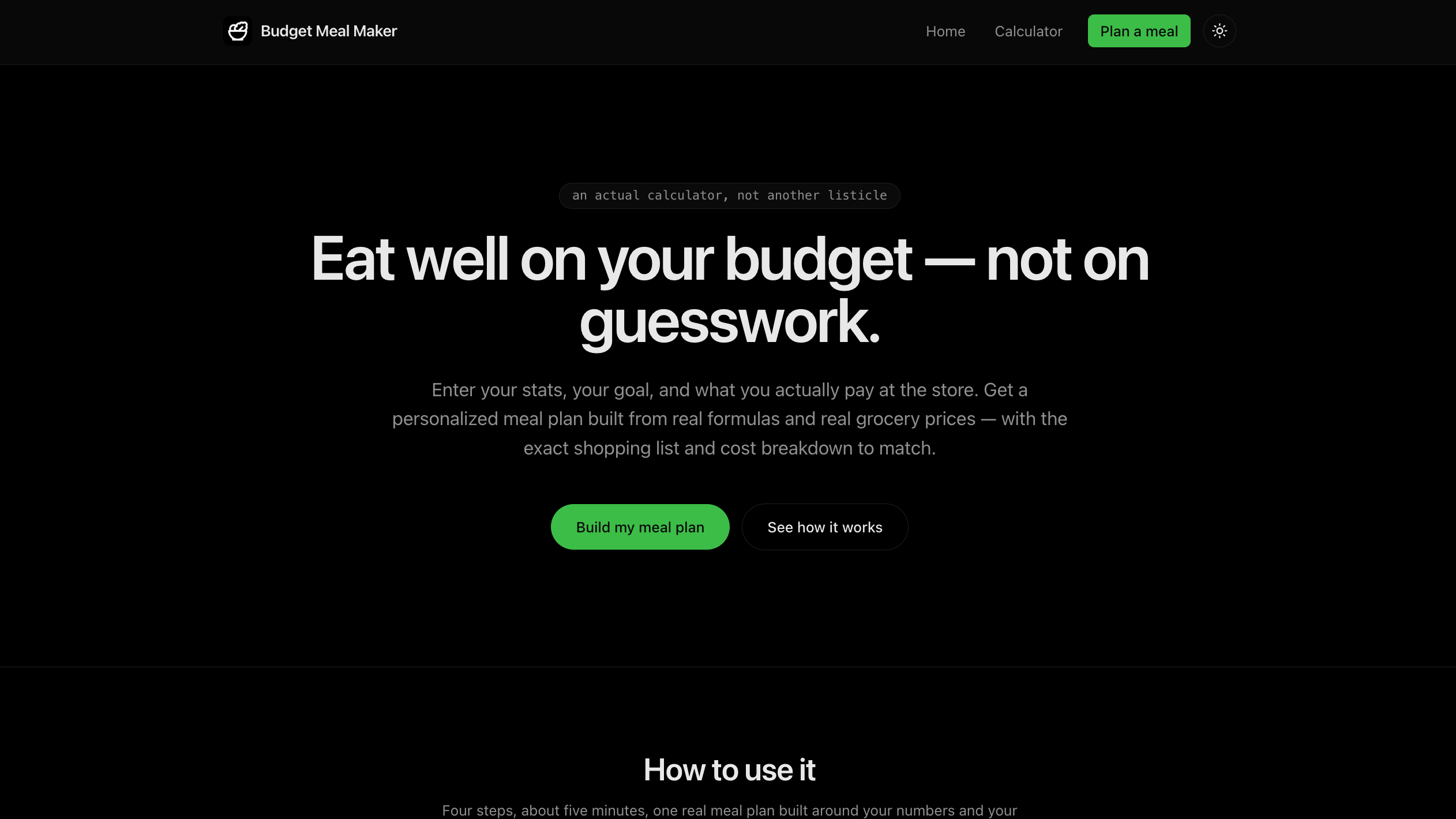 Budget Meal Maker
